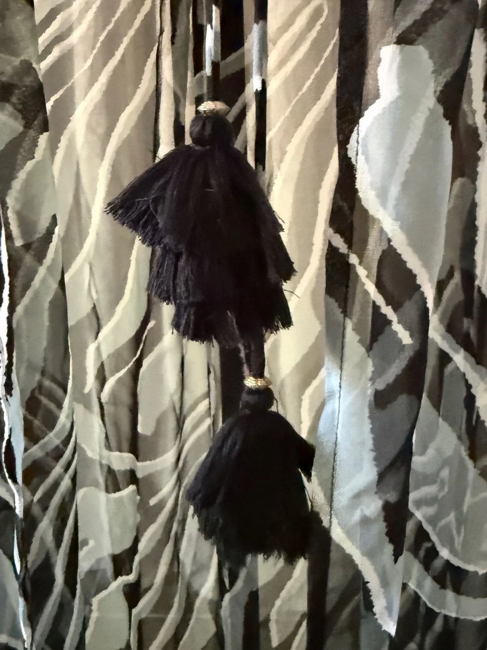 Sheer Zebra-Print Maxi Cover-Up — Black/Grey